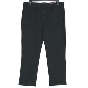 NWT NYDJ Pants Straight Ankle Chino Black Plus 16 Lift Tuck Utility Minimalist